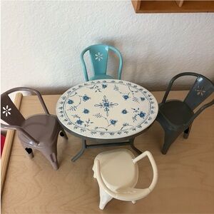 RETIRED Maileg Miniature Metal Table and Chairs Set